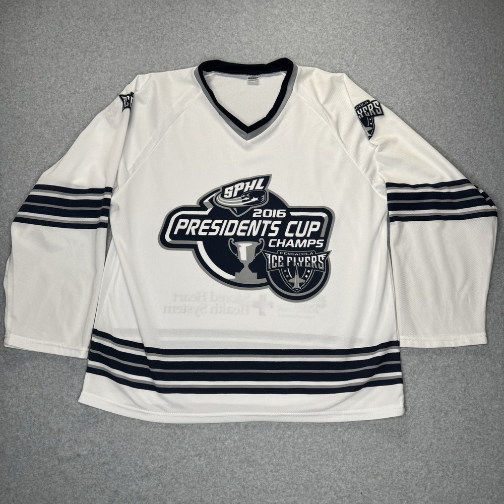 Pensacola Ice Flyers Presidents Cup Hockey Jersey Size Small  White Florida SPHL